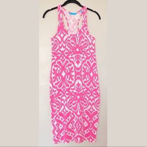 Tori Richard Hawaii Pink White Racerback Tank Dress XXS
